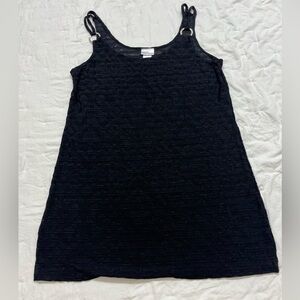 Black Sleeveless Scoop Neck Sundress Coverup